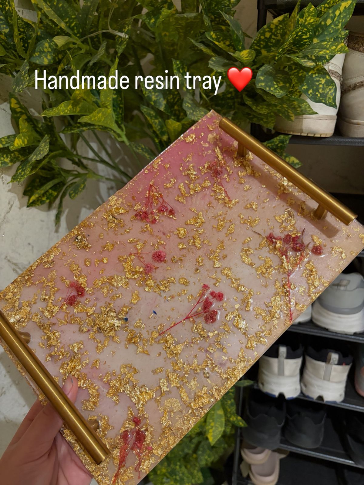 Gold Leaf Resin Tray